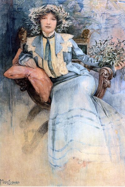 Die Frau des Künstlers, 1903 von Alphonse Mucha